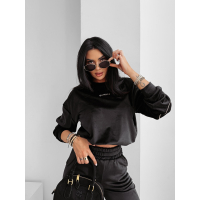 KOMPLET DRES DAMSKI WELUROWY HAFT OLAVOGA VELVET ASH BLACK
