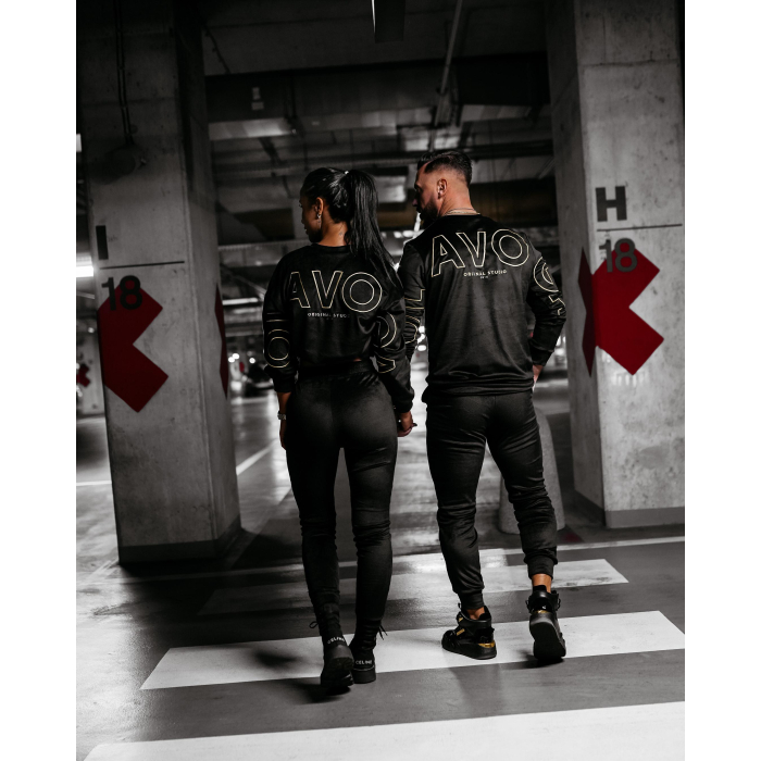 KOMPLET DRES MĘSKI WELUROWY HAFT OLAVOGA MEN VELVET ASH MEN BLACK