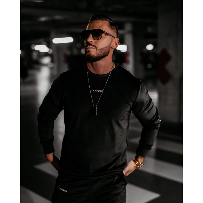 KOMPLET DRES MĘSKI WELUROWY HAFT OLAVOGA MEN VELVET ASH MEN BLACK