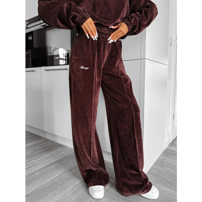 KOMPLET DRES DAMSKI OLAVOGA HARVEST VELVET BROWN