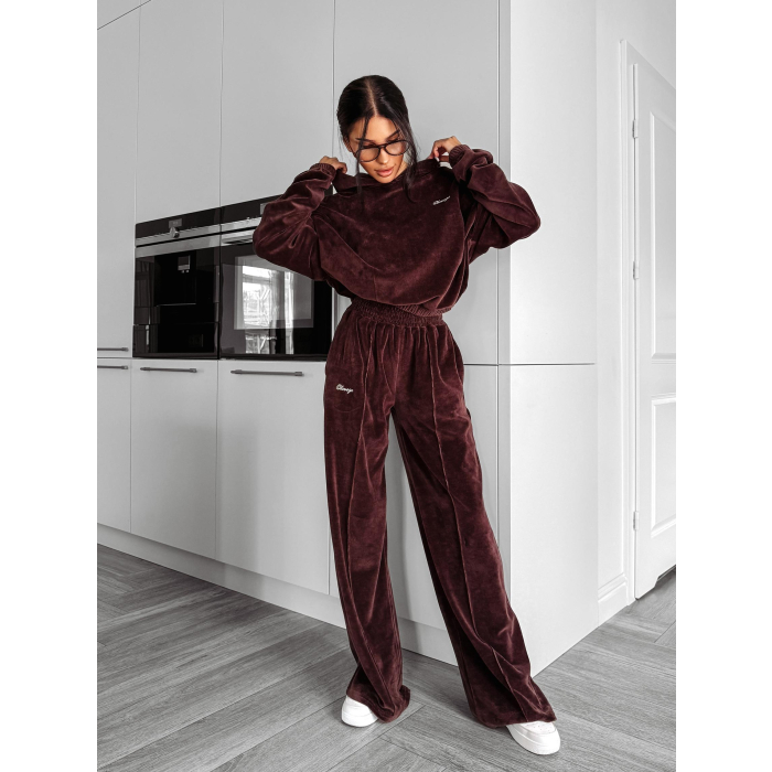 KOMPLET DRES DAMSKI OLAVOGA HARVEST VELVET BROWN