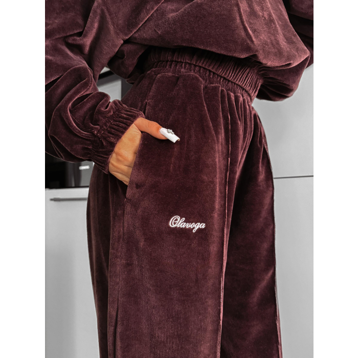 KOMPLET DRES DAMSKI OLAVOGA HARVEST VELVET BROWN