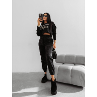 KOMPLET DRES DAMSKI SZTRUKS OLAVOGA BISCUIT BLACK
