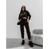 KOMPLET DRES DAMSKI SZTRUKS OLAVOGA BISCUIT BLACK