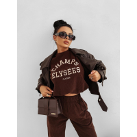 KOMPLET DRES DAMSKI SZTRUKS OLAVOGA BISCUIT BROWN
