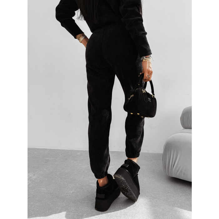 KOMPLET DRES DAMSKI SZTRUKS OLAVOGA BISCUIT BLACK