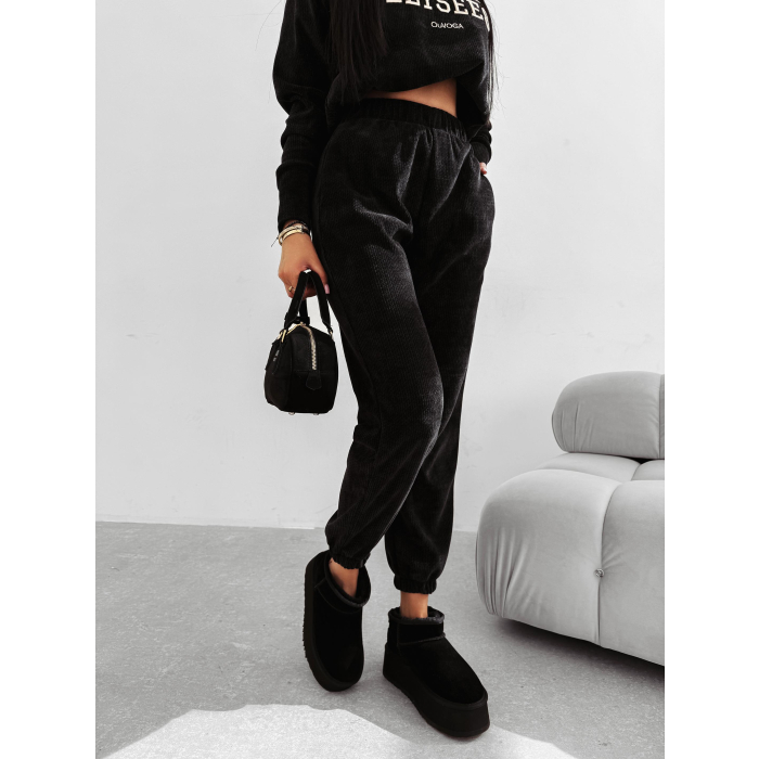 KOMPLET DRES DAMSKI SZTRUKS OLAVOGA BISCUIT BLACK