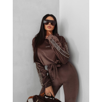 KOMPLET DRES DAMSKI WELUROWY HAFT LAMPASY OLAVOGA VELVET AURA BROWN