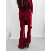 KOMPLET DRES DAMSKI WELUROWY HAFT LAMPASY OLAVOGA VELVET WOOD BURGUND