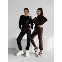 KOMPLET DRES WELUROWY HAFT OLAVOGA VELVET STORM BLACK