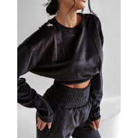 KOMPLET DRES WELUROWY HAFT OLAVOGA VELVET STORM BLACK