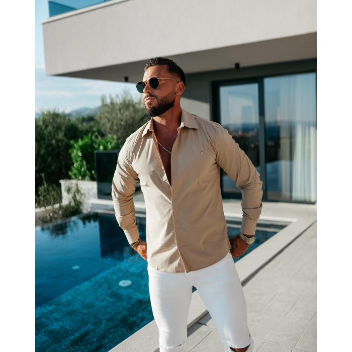 KOSZULA MĘSKA OLAVOGA MEN GASTON BEIGE