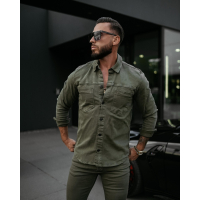 KOSZULA MĘSKA OLAVOGA MEN GIACCA DARK KHAKI