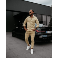 KOSZULA MĘSKA OLAVOGA MEN GIACCA DARK BEIGE