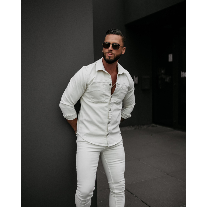 KOSZULA MĘSKA OLAVOGA MEN GIACCA LIGHT BEIGE