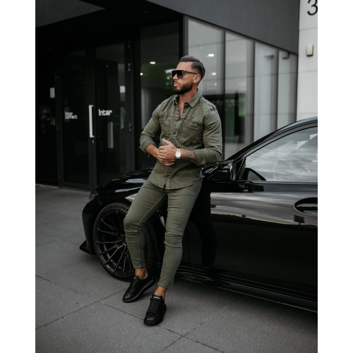 KOSZULA MĘSKA OLAVOGA MEN GIACCA DARK KHAKI