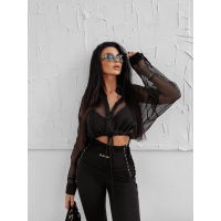 KOSZULA OVERSIZE DAMSKA MGIEŁKA OLAVOGA WILD EDGE BLACK