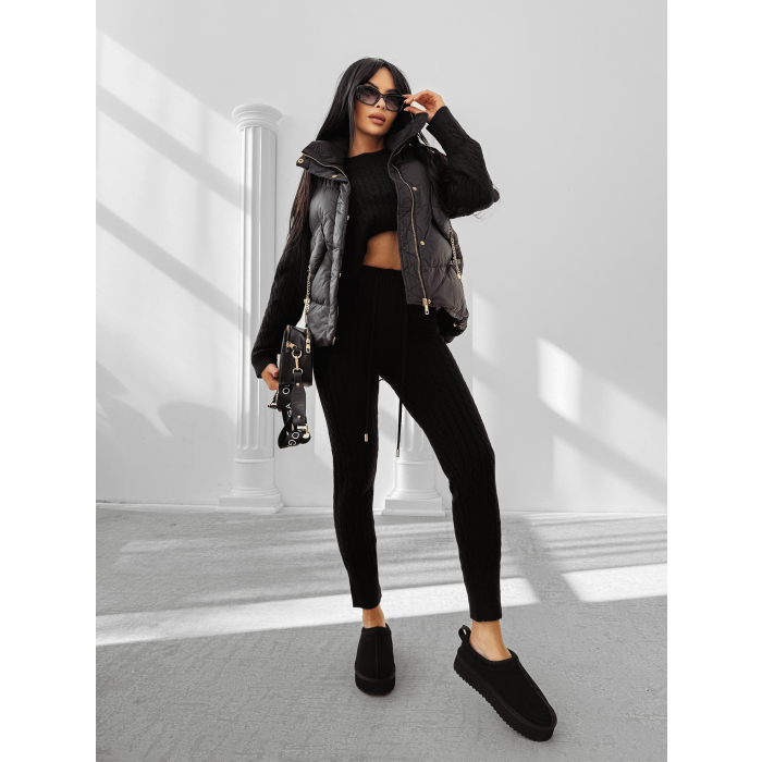 KURTKA BEZRĘKAWNIK KAMIZELKA OVERSIZE OLAVOGA RAIN BLACK