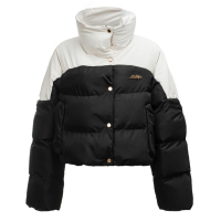 KURTKA DAMSKA BOMBER PIKOWANA OLAVOGA PULLY BLACK BEIGE