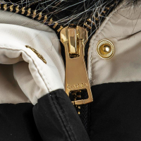 KURTKA DAMSKA BOMBER PIKOWANA OLAVOGA PULLY BLACK BEIGE