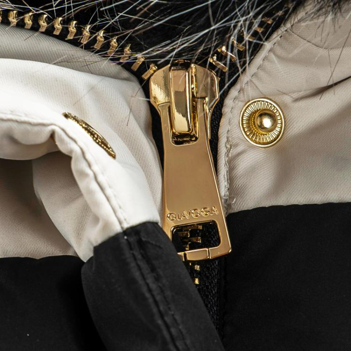 KURTKA DAMSKA BOMBER PIKOWANA OLAVOGA PULLY BLACK BEIGE