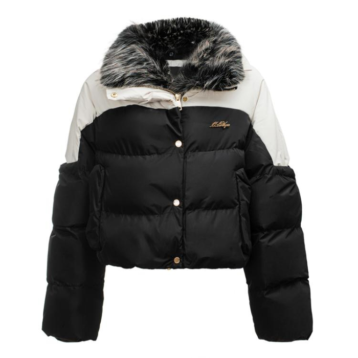KURTKA DAMSKA BOMBER PIKOWANA OLAVOGA PULLY BLACK BEIGE