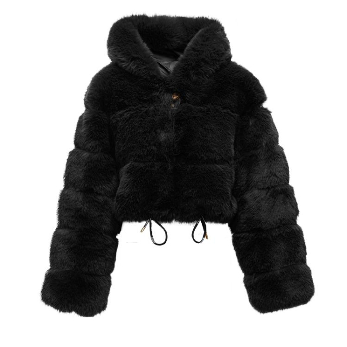 KURTKA DAMSKA FUTRO OLAVOGA MARCELLINI BLACK