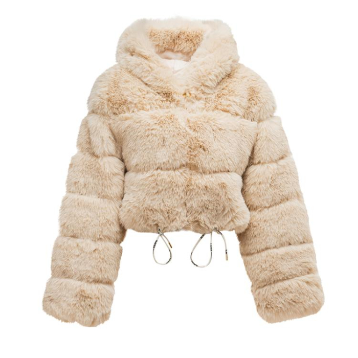 KURTKA DAMSKA FUTRO OLAVOGA MARCELLINI BEIGE