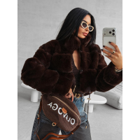 KURTKA DAMSKA FUTRO OLAVOGA VESPERA BROWN
