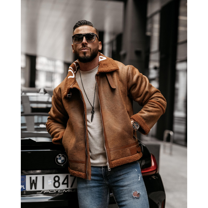 KURTKA MĘSKA KOŻUSZEK OVERSIZE OLAVOGA MEN LENNOX MEN CARMEL