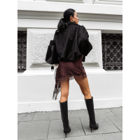 KURTKA DAMSKA OVERSIZE ZAMSZ OLAVOGA FAWNTRAIL BLACK