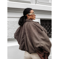 KURTKA DAMSKA OVERSIZE ZAMSZ OLAVOGA FAWNTRAIL BROWN