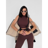 KURTKA DAMSKA BOMBER PIKOWANA OLAVOGA ROOSEN BEIGE