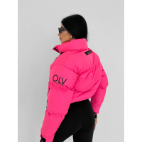 KURTKA DAMSKA BOMBER PIKOWANA OLAVOGA ROOSEN NEON PINK