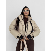 KURTKA DAMSKA BOMBER PIKOWANA OLAVOGA ROOSEN BEIGE