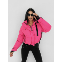 KURTKA DAMSKA BOMBER PIKOWANA OLAVOGA ROOSEN NEON PINK