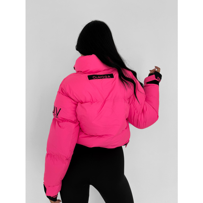 KURTKA DAMSKA BOMBER PIKOWANA OLAVOGA ROOSEN NEON PINK