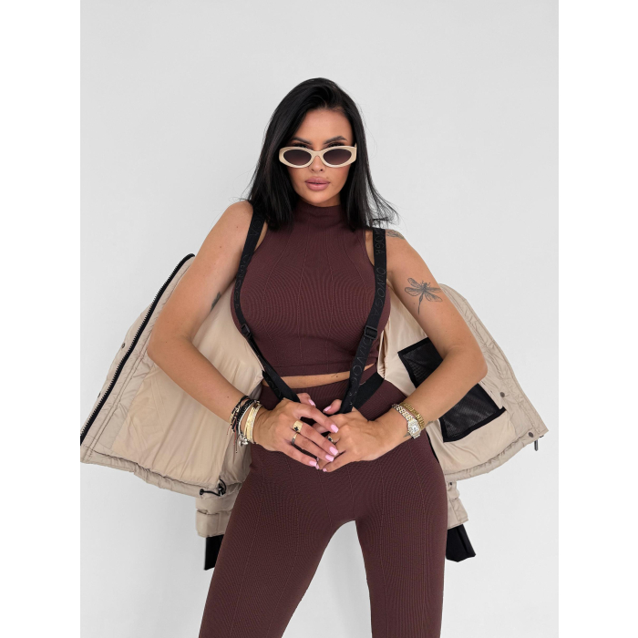 KURTKA DAMSKA BOMBER PIKOWANA OLAVOGA ROOSEN BEIGE