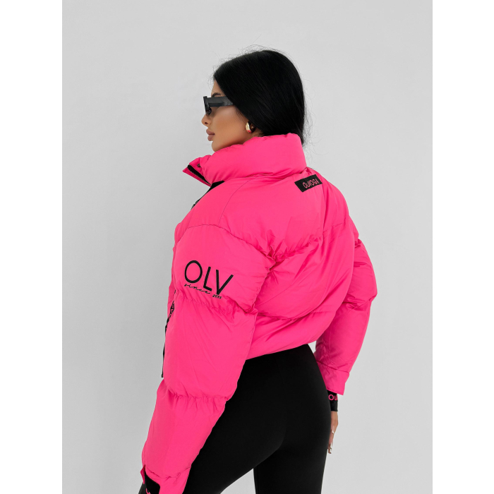 KURTKA DAMSKA BOMBER PIKOWANA OLAVOGA ROOSEN NEON PINK