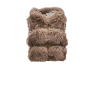 KURTKA KAMIZELKA DAMSKA FUTRO OLAVOGA LANIKA BEIGE