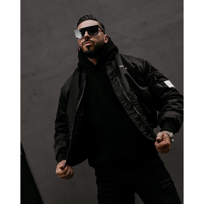 KURTKA MĘSKA BOMBERKA OLAVOGA MEN WOOLY BLACK