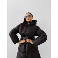 KURTKA PŁASZCZ DAMSKI DŁUGI OVERSIZE OLAVOGA SIING BLACK