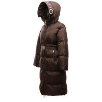 KURTKA PŁASZCZ DAMSKI DŁUGI OVERSIZE OLAVOGA SIING BROWN