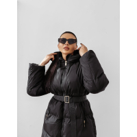 KURTKA PŁASZCZ DAMSKI DŁUGI OVERSIZE OLAVOGA SIING BLACK