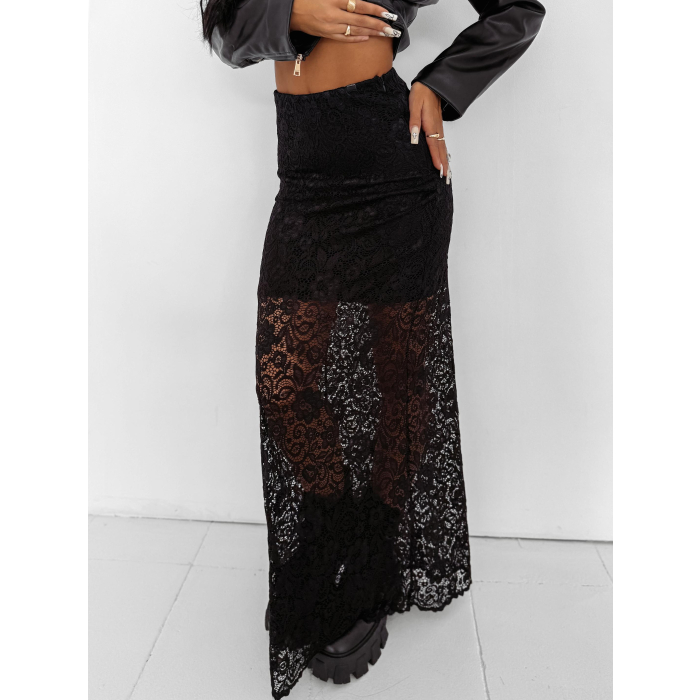 SPÓDNICA KORONKOWA MAXI OLAVOGA NOIR GRACE BLACK