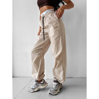 SPODNIE CARGO GUMA OLAVOGA RAINY DAY BEIGE
