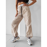 SPODNIE CARGO GUMA OLAVOGA RAINY DAY BEIGE