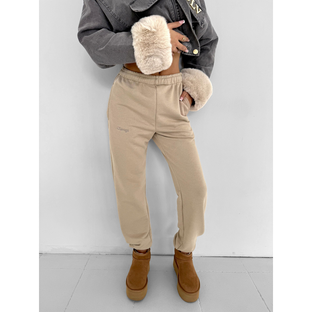 SPODNIE DRESOWE BAWEŁNIANE DAMSKIE OLAVOGA DEWDROP BEIGE
