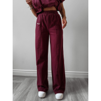 SPODNIE DRESOWE BAWEŁNIANE OLAVOGA AUTUMN WHISPER PANTS BURGUND