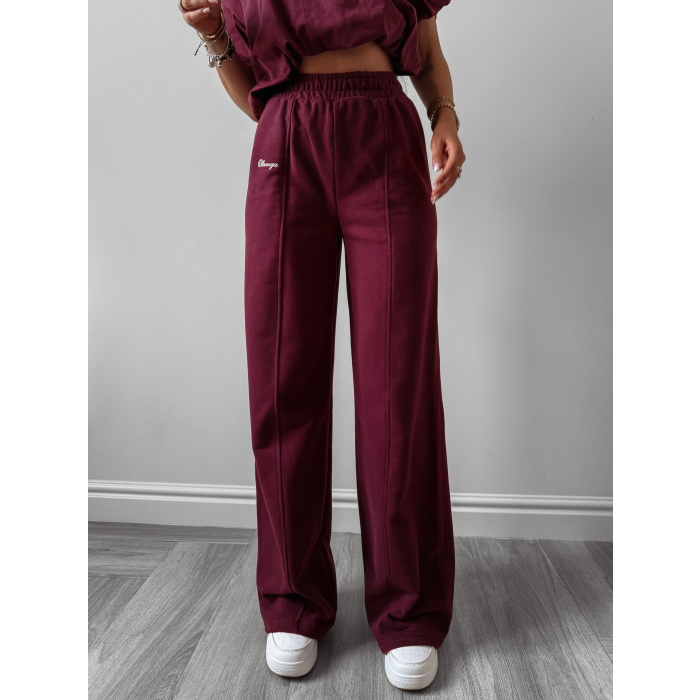 SPODNIE DRESOWE BAWEŁNIANE OLAVOGA AUTUMN WHISPER PANTS BURGUND
